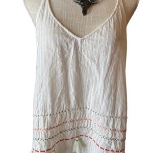 Lou & Grey White Camisole with Embroidered Details